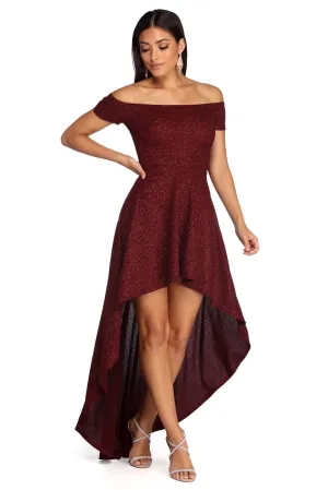 Penelope Glitter Formal Charming High Low Dress