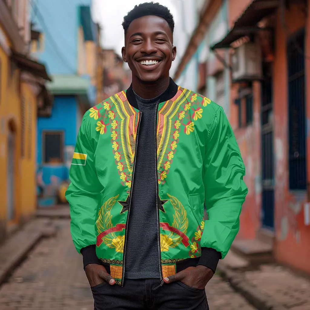 Personalised Afro Guinea Bissau Bomber Jacket Dashiki With Coat Of Arms LT15