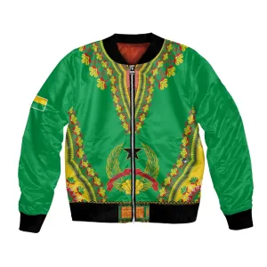 Personalised Afro Guinea Bissau Bomber Jacket Dashiki With Coat Of Arms LT15