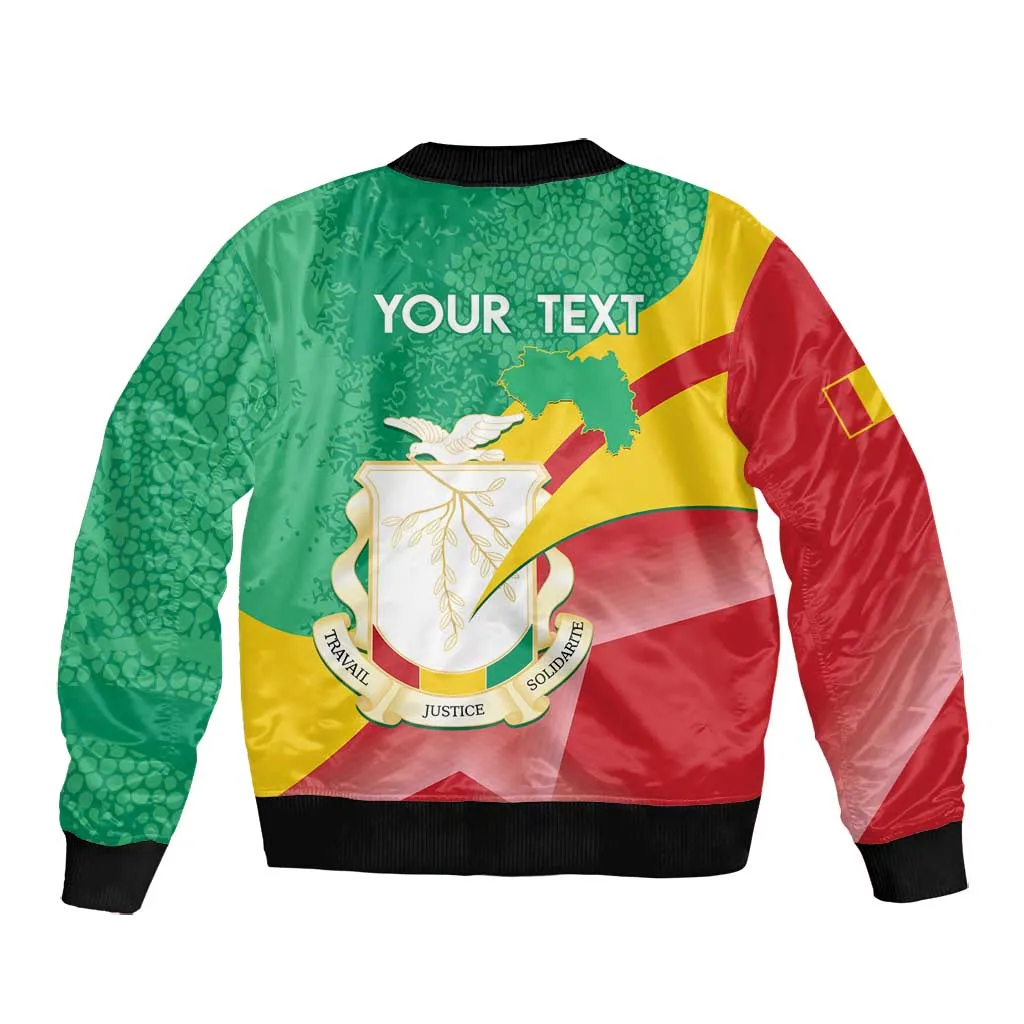Personalised Guinea Independence Day Bomber Jacket Happy 2 October Guinee Coat Of Arms LT14