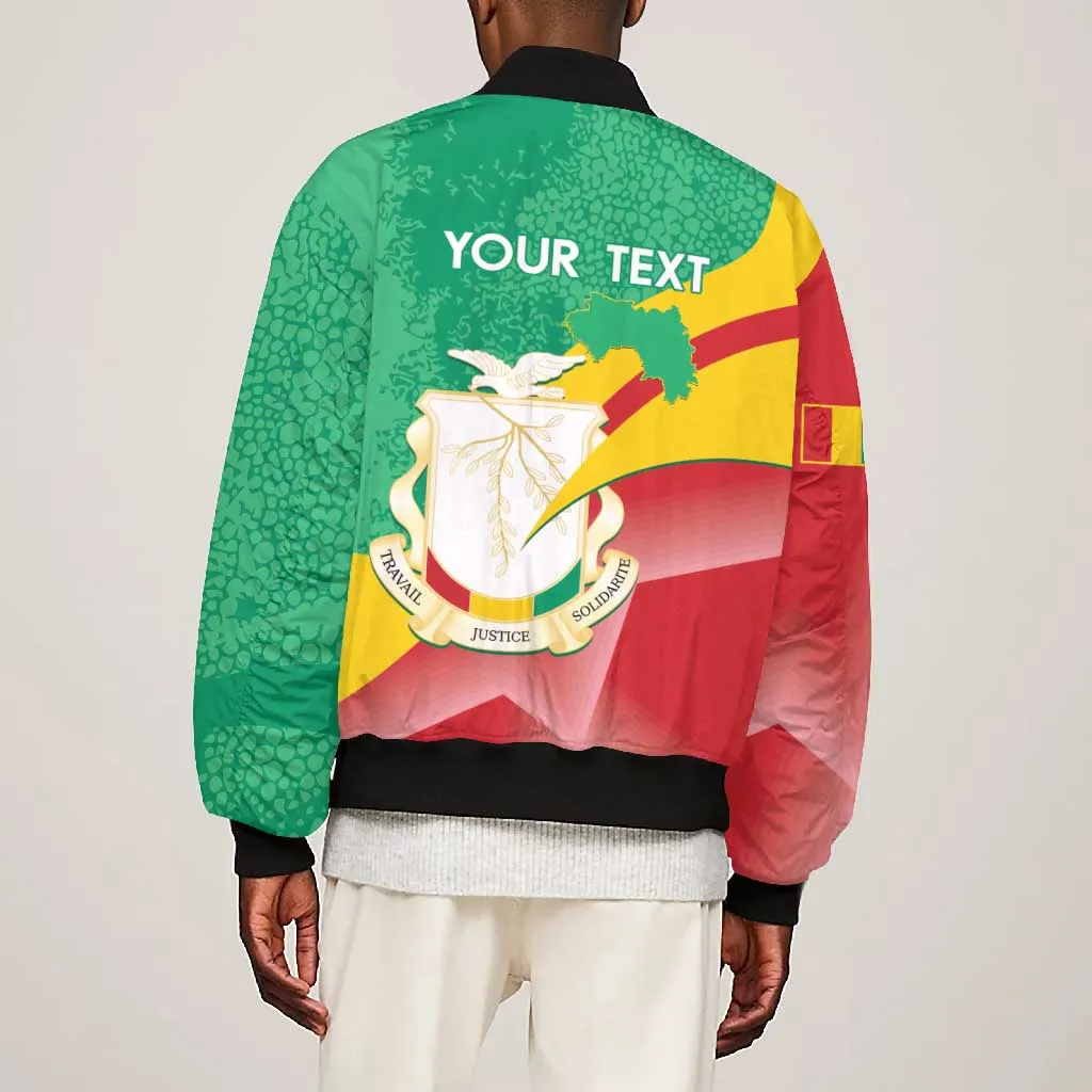 Personalised Guinea Independence Day Bomber Jacket Happy 2 October Guinee Coat Of Arms LT14