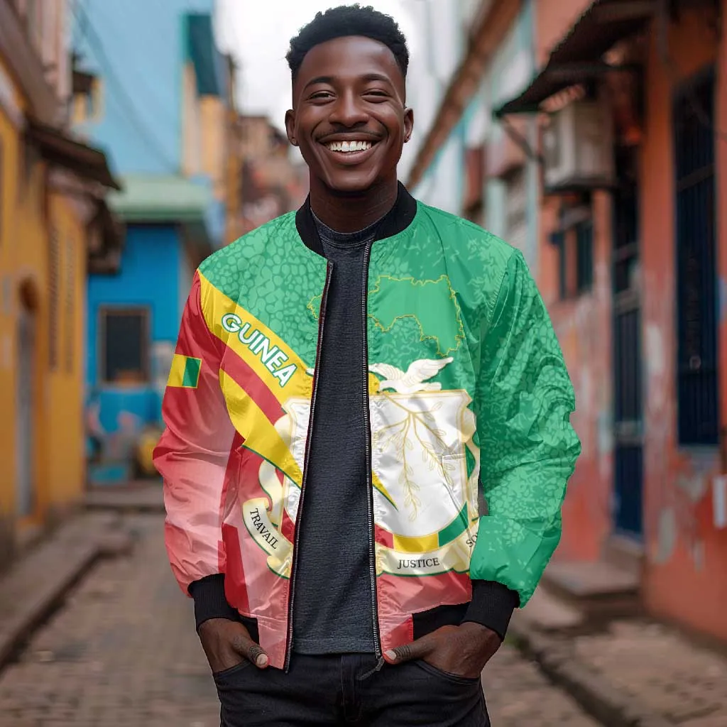 Personalised Guinea Independence Day Bomber Jacket Happy 2 October Guinee Coat Of Arms LT14