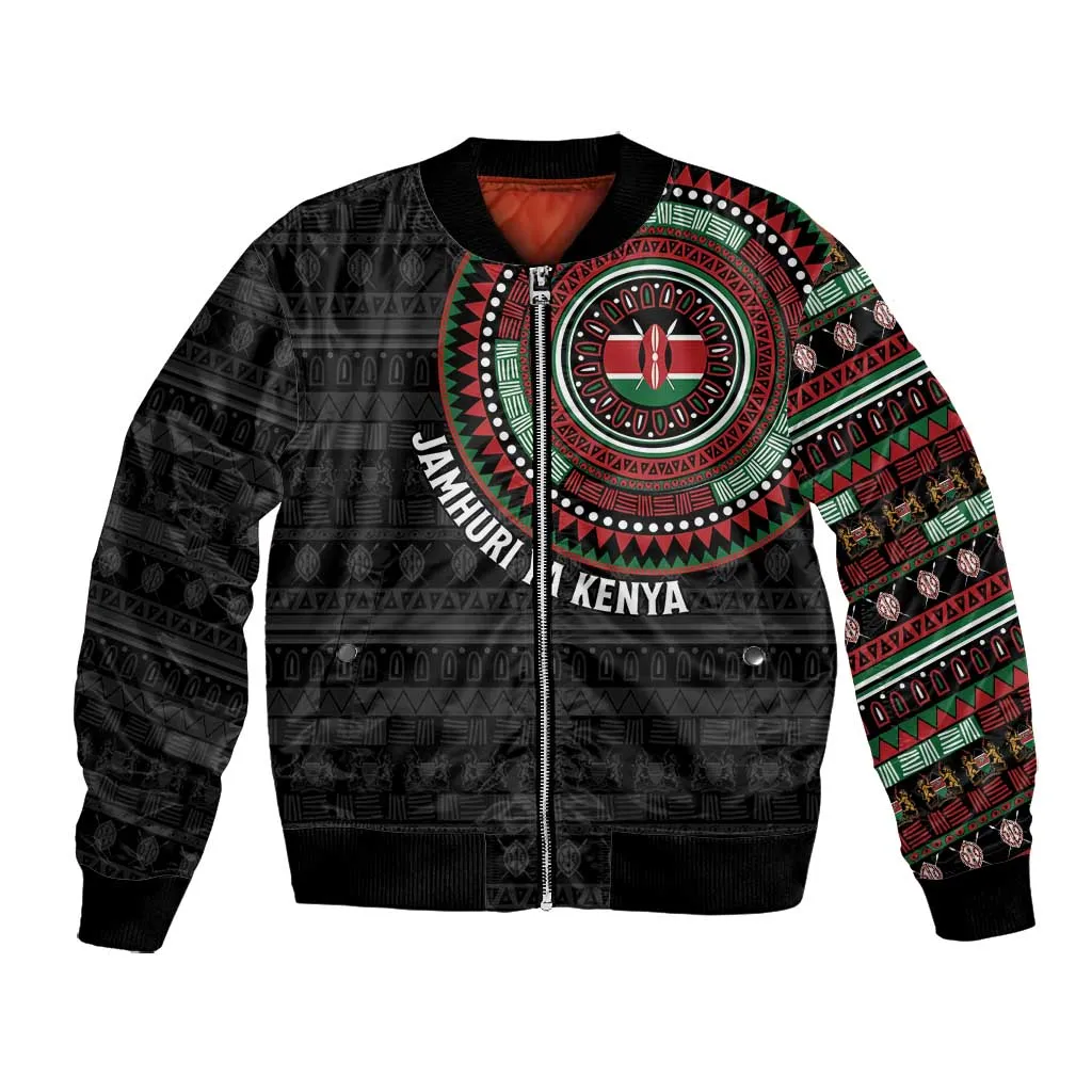 Personalised Kenya African Tribal Pattern Bomber Jacket Chest Arm Tattoo LT15