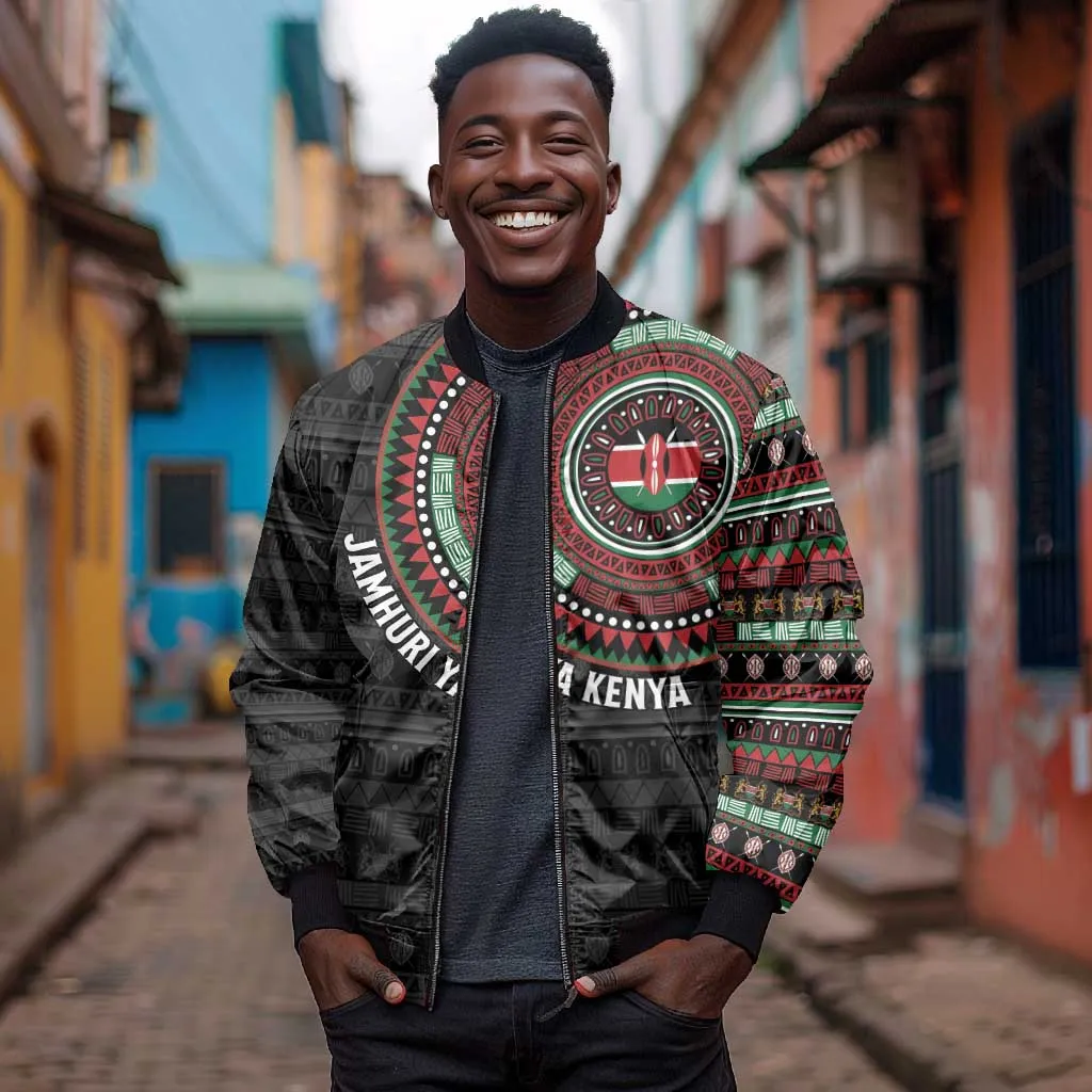 Personalised Kenya African Tribal Pattern Bomber Jacket Chest Arm Tattoo LT15