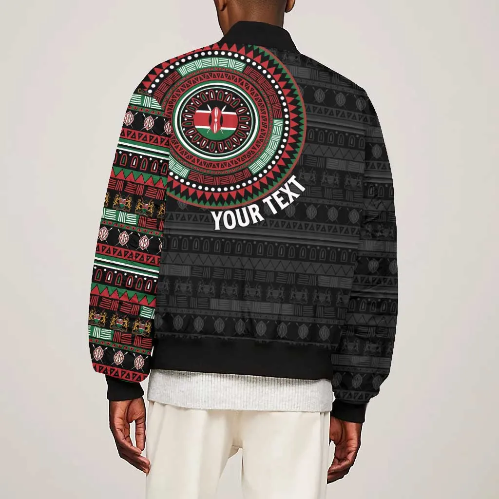 Personalised Kenya African Tribal Pattern Bomber Jacket Chest Arm Tattoo LT15