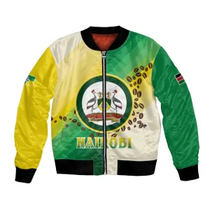 Personalised Nairobi Kenya Bomber Jacket Coat Of Arms With Coffee LT15