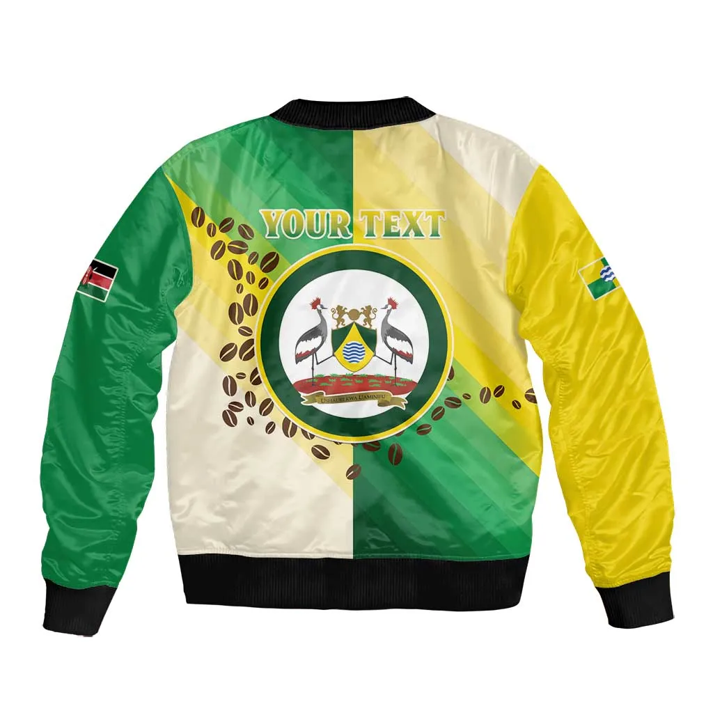 Personalised Nairobi Kenya Bomber Jacket Coat Of Arms With Coffee LT15