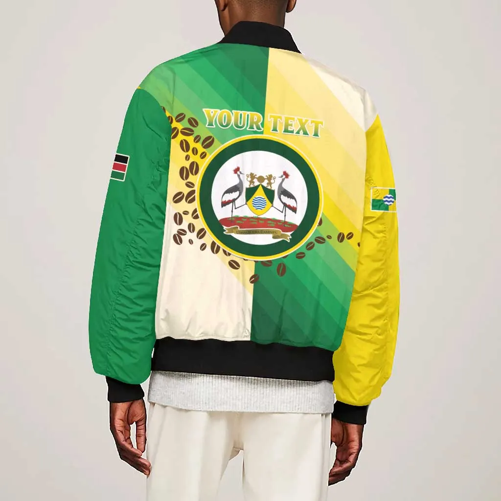 Personalised Nairobi Kenya Bomber Jacket Coat Of Arms With Coffee LT15