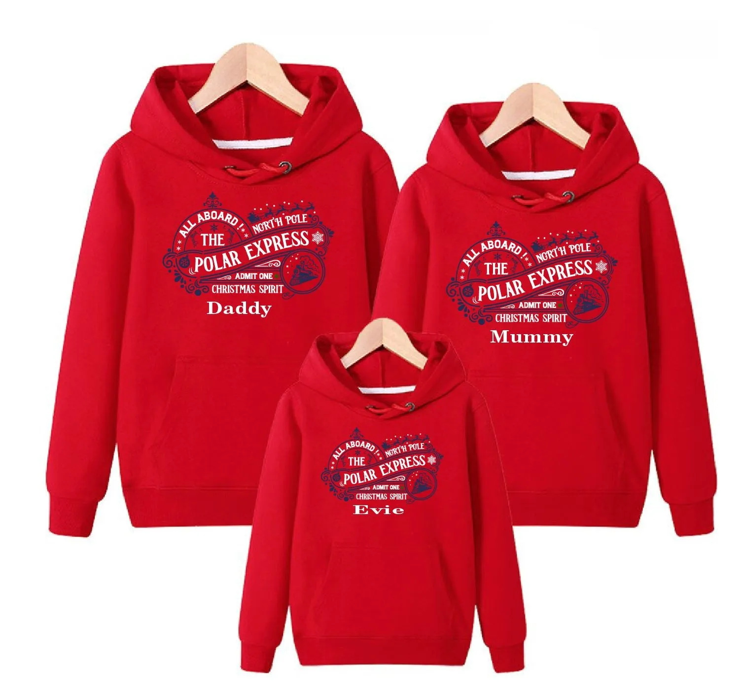 Personalised Polar Express Hoodies