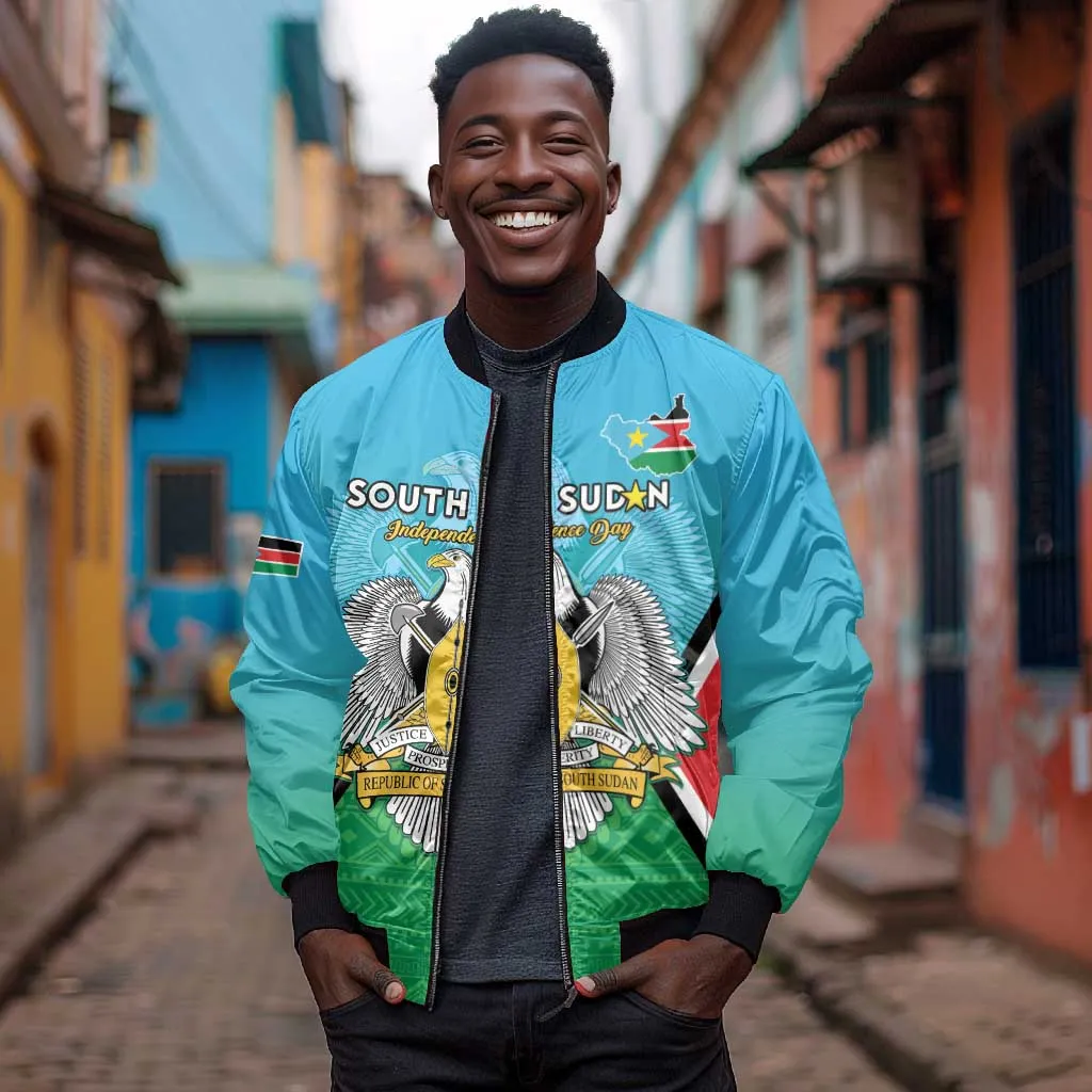 Personalised South Sudan Bomber Jacket Coat Of Arms - Happy Independence Day LT15