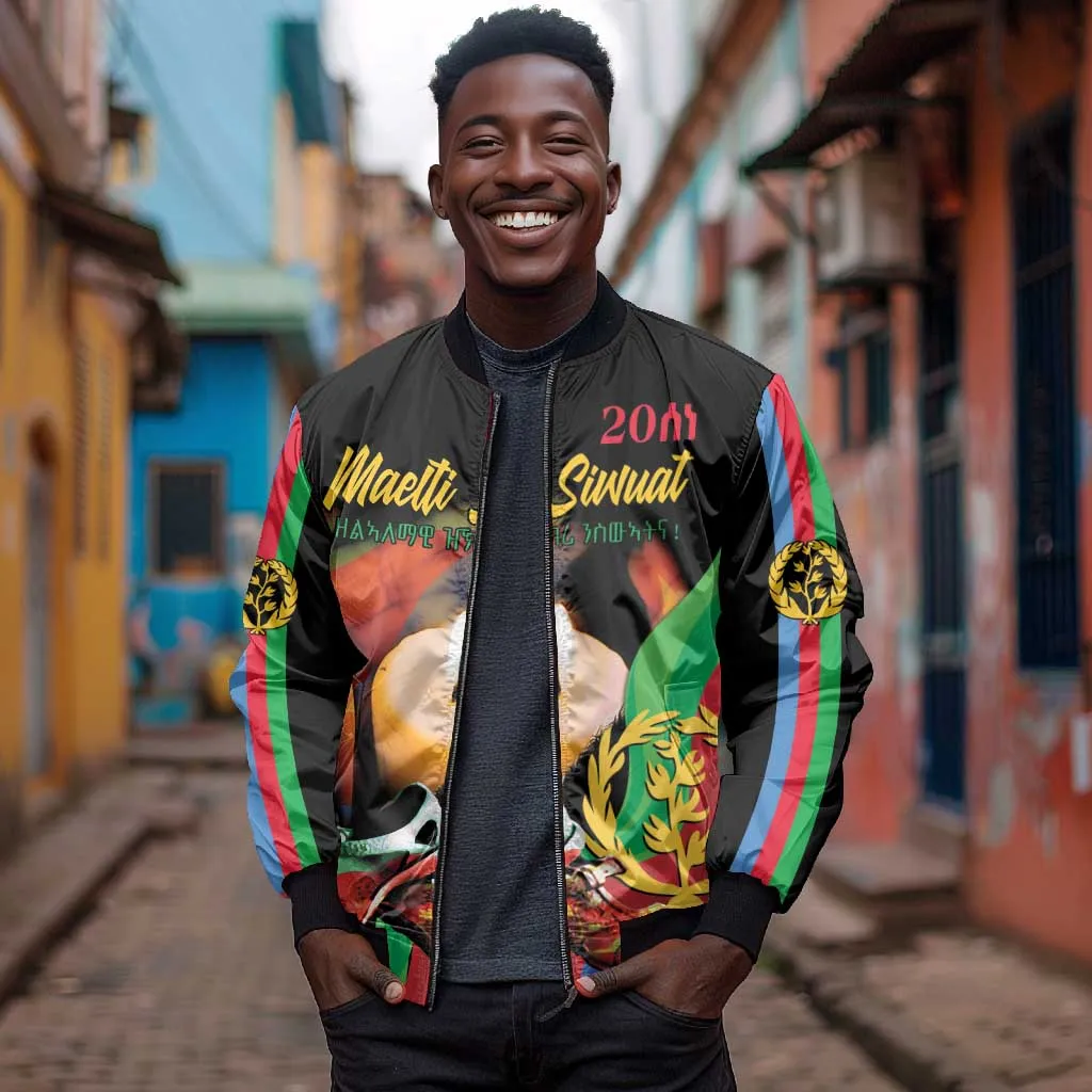 Personalized Afro-Eritrea Maelti Siwuat Bomber Jacket Shida Shoes Glory To Our Martyrs Eritrea LT9