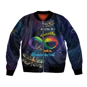 Personalized As Long As I Breathe You'll Be Remembered Bomber Jacket Luxury Dragonfly - Feather Infinity LT01