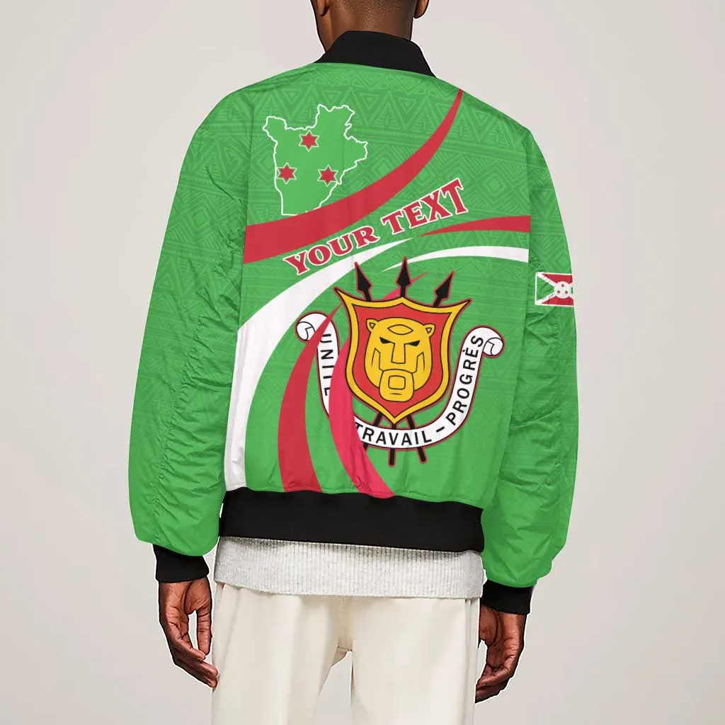Personalized Burundi Sleeve Zip Bomber Jacket 63rd Anniversary of Independence LT15