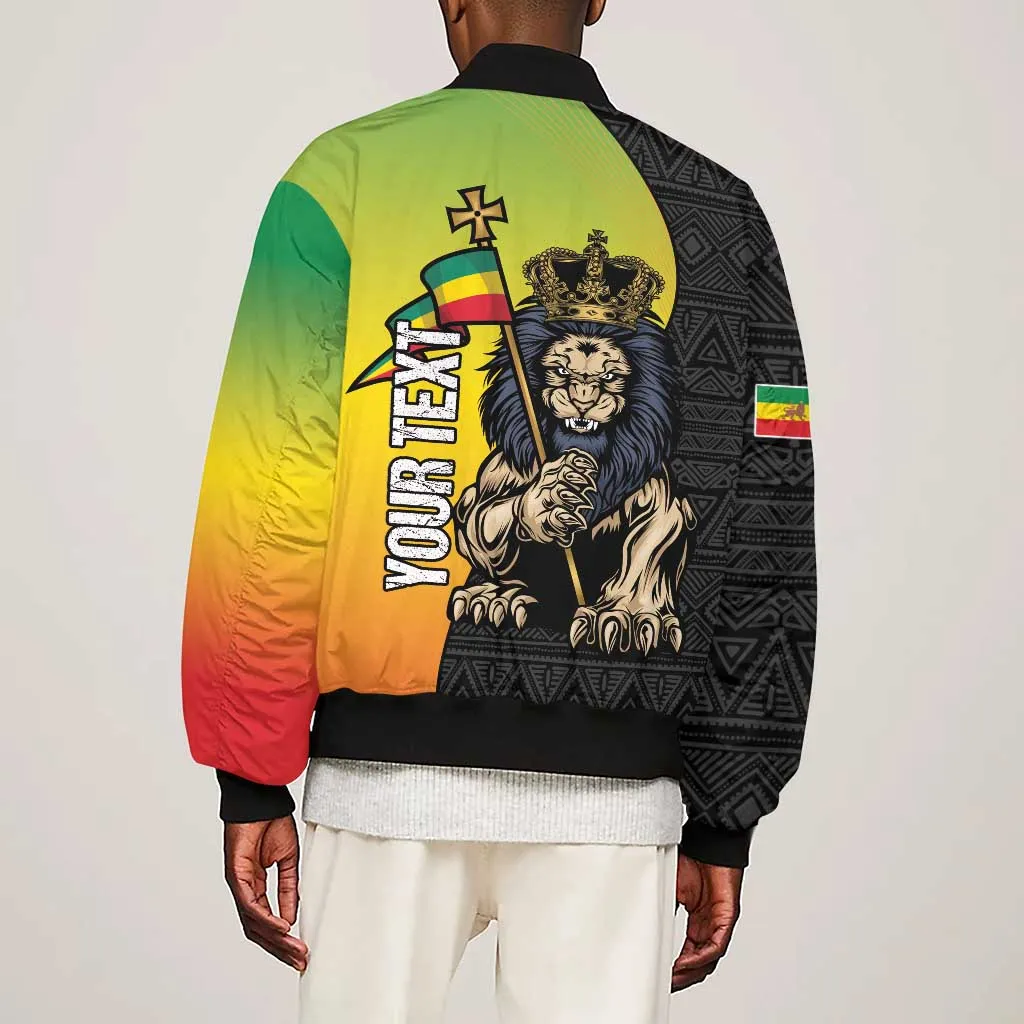 Personalized Ethiopia Sleeve Zip Bomber Jacket Happy National Day LT15