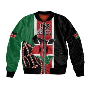 Personalized Jamhuri Day Bomber Jacket Kenya Map With African Shield LT18