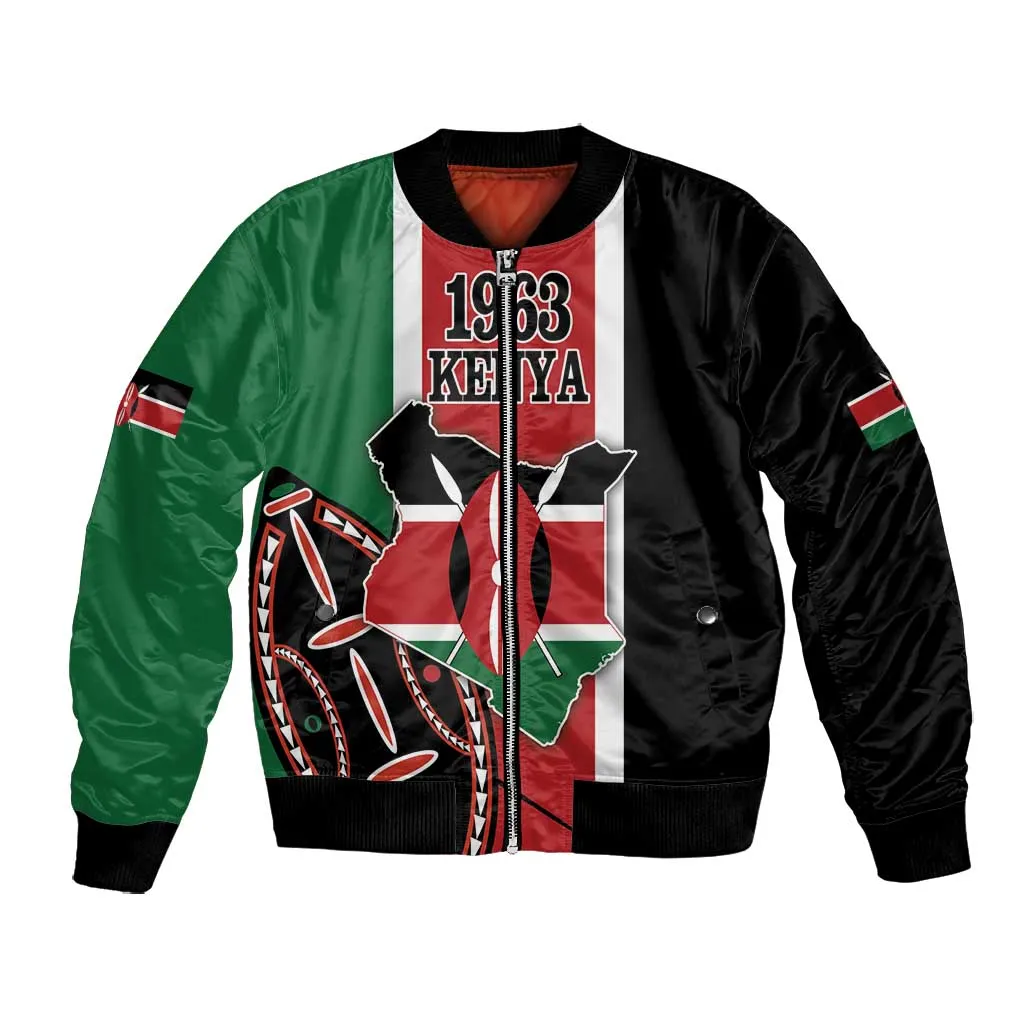 Personalized Jamhuri Day Bomber Jacket Kenya Map With African Shield LT18