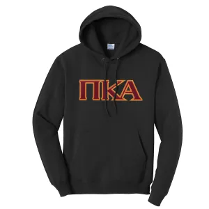 Pike Black Hoodie with Sewn On Greek Letters