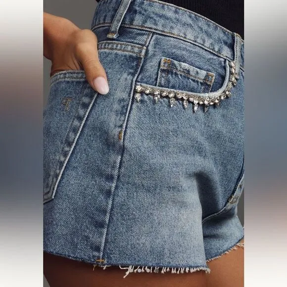 Pilcro Lover Embellished Denim Short