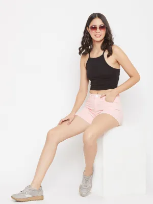 Pink Denim Shorts