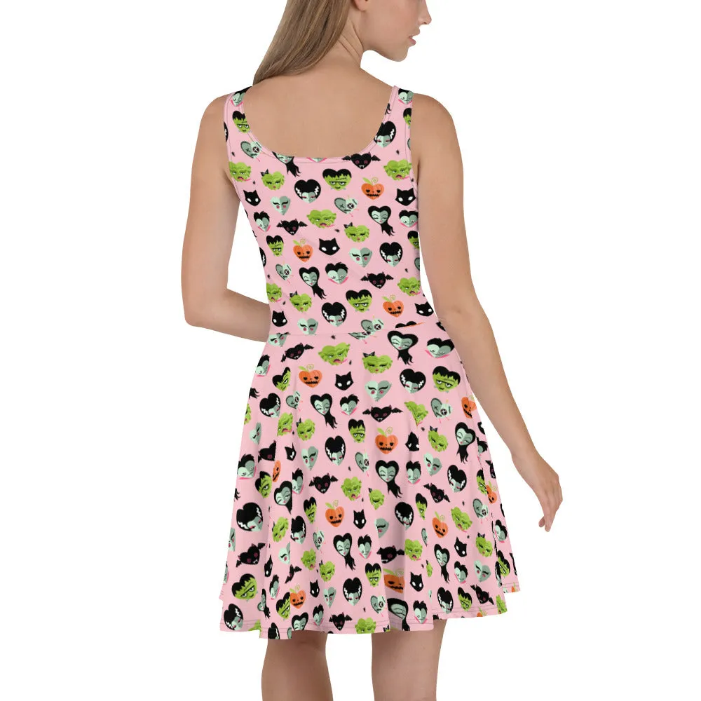 Pink Monster Luv Skater Dress