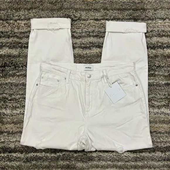Pistola High Rise Relaxed Roller Jeans Sz 30 NWT | Pistola White Relaxed Fit