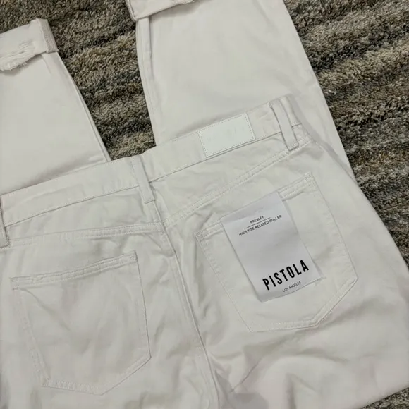 Pistola High Rise Relaxed Roller Jeans Sz 30 NWT | Pistola White Relaxed Fit