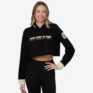 Pittsburgh Steelers Womens Cropped Chenille Hoodie