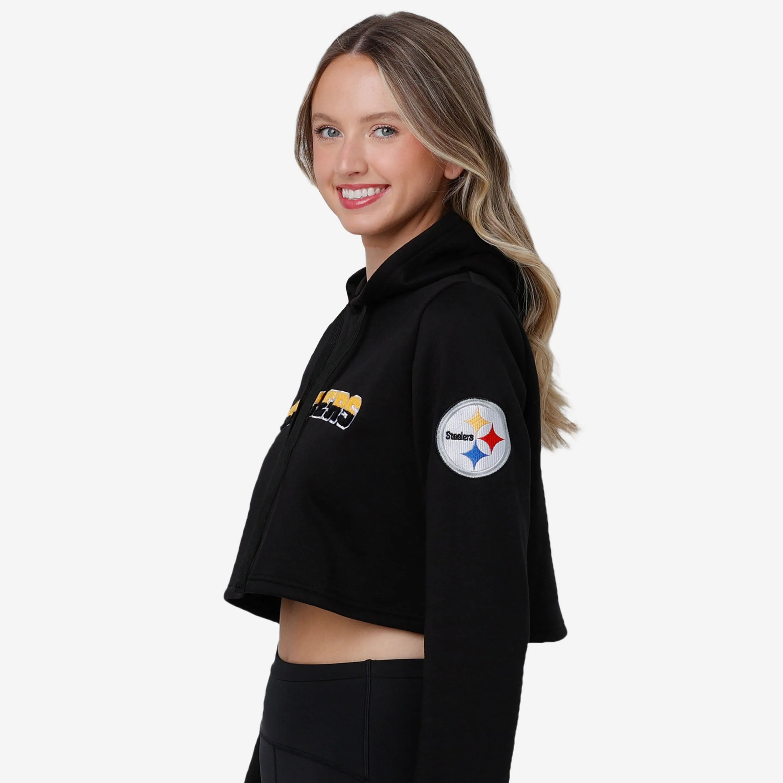 Pittsburgh Steelers Womens Cropped Chenille Hoodie