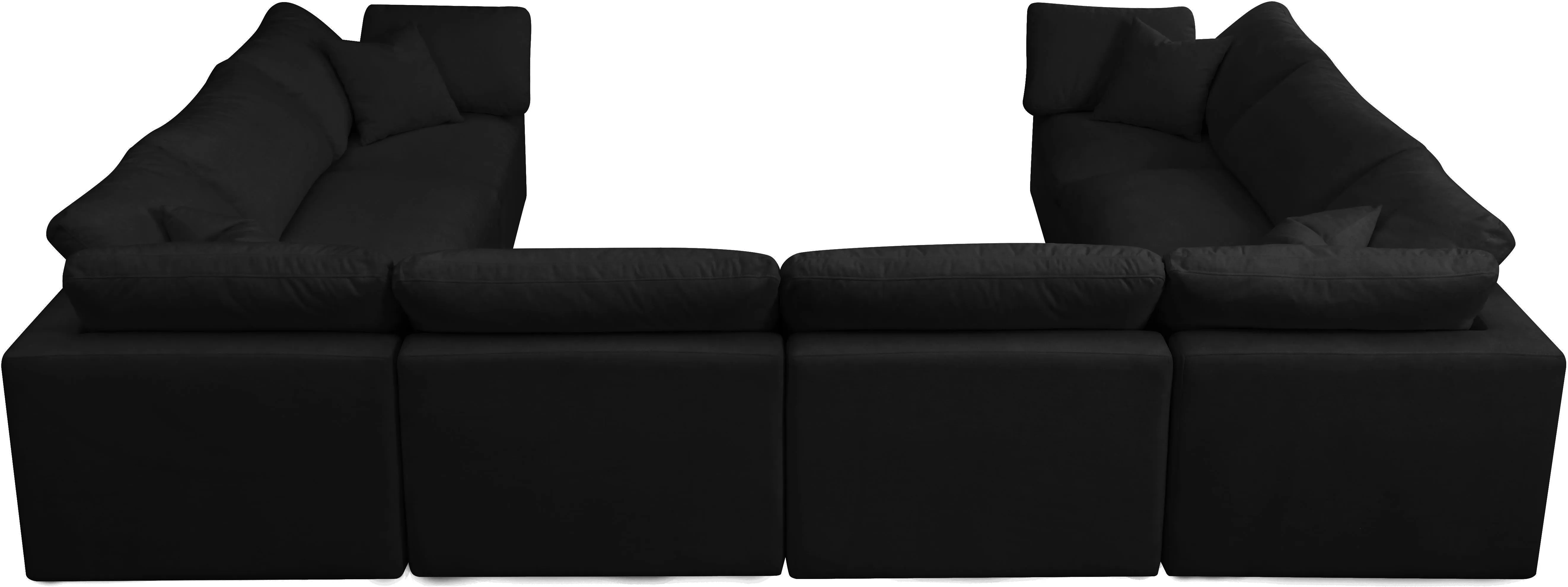 Plush Black Velvet Standard Cloud Modular Sectional