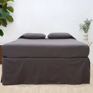 Pom Pom at Home Paneled Midnight Crinkled Cotton Bedskirt ~ Available in Twin, Queen and King Sizes