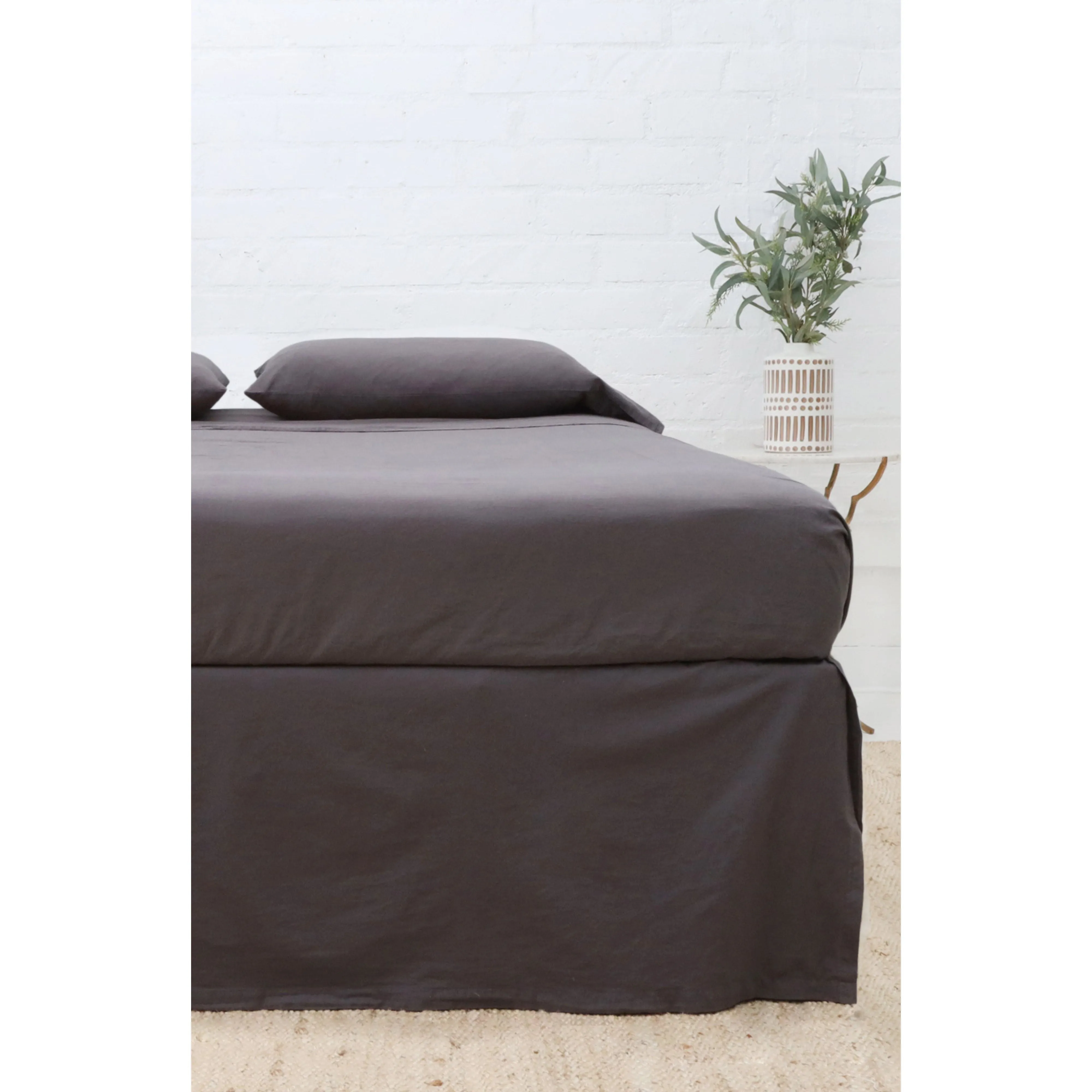 Pom Pom at Home Paneled Midnight Crinkled Cotton Bedskirt ~ Available in Twin, Queen and King Sizes