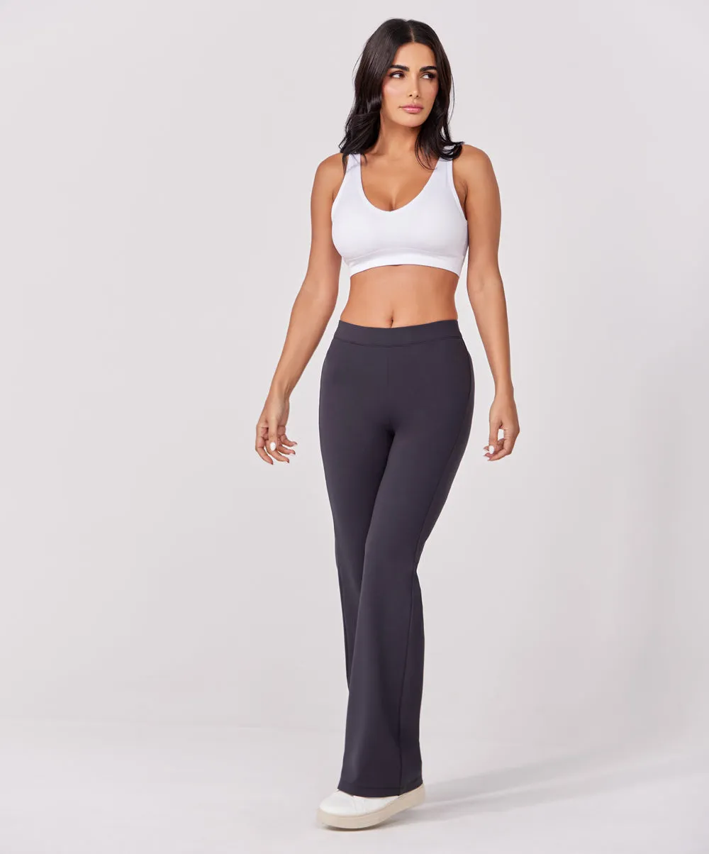 Ponte Flared Dark Grey Pant