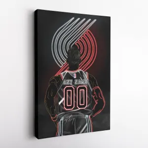 Portland Trail Blazers Personalized Jersey Canvas | Neon Wall Art