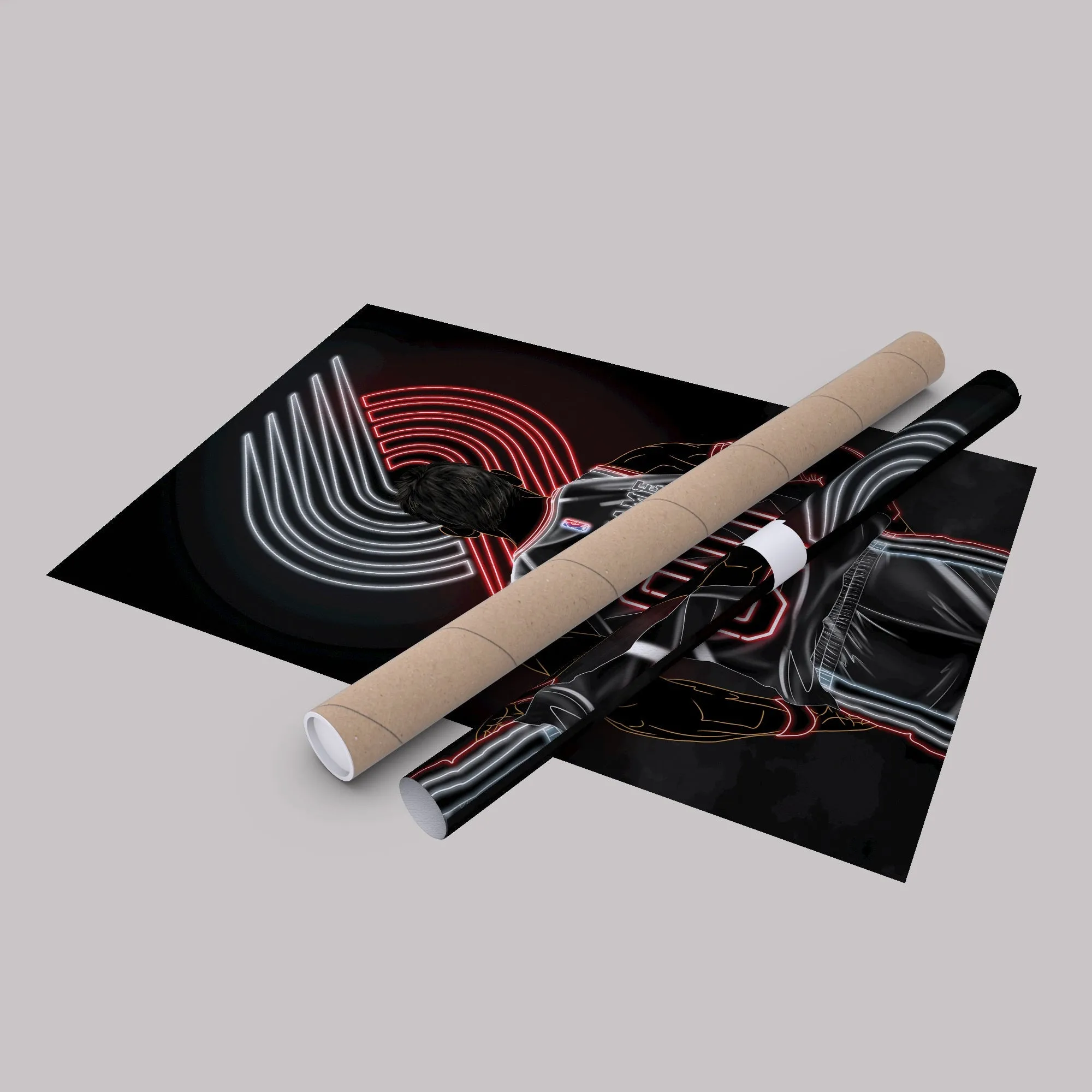 Portland Trail Blazers Personalized Jersey Canvas | Neon Wall Art
