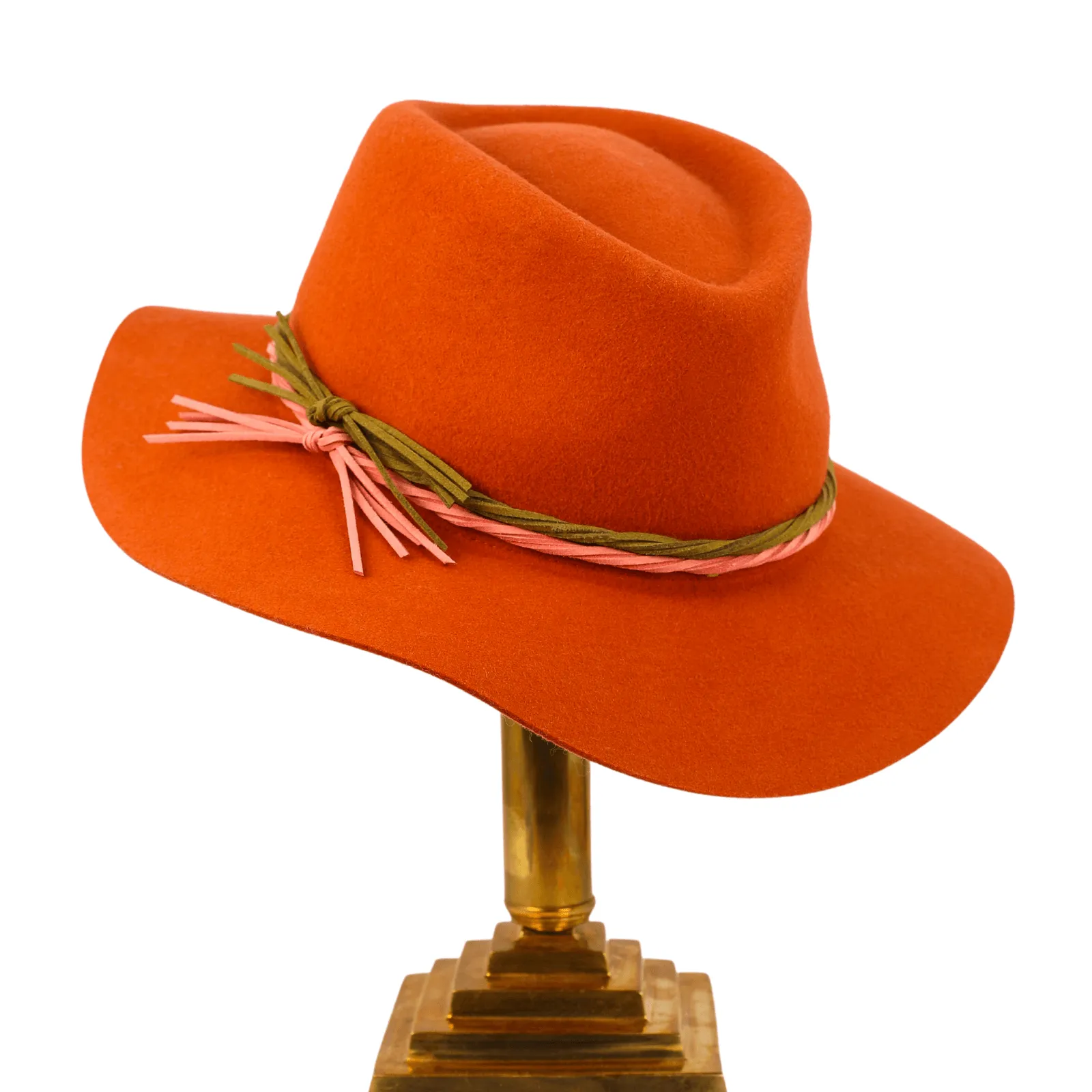 Powder Fedora Deborah Hat - Terracotta