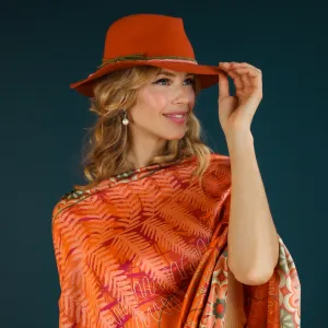 Powder Fedora Deborah Hat - Terracotta