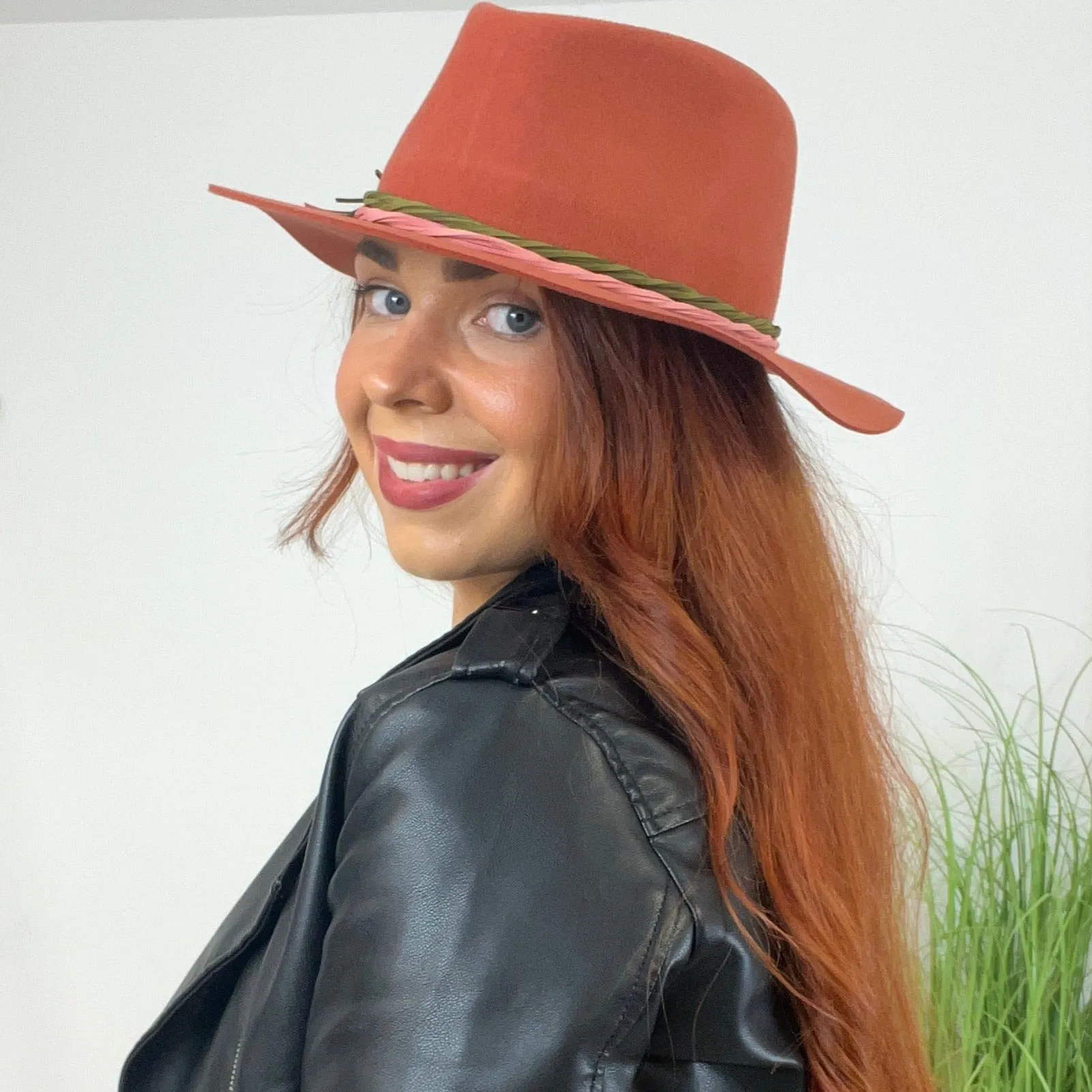 Powder Fedora Deborah Hat - Terracotta