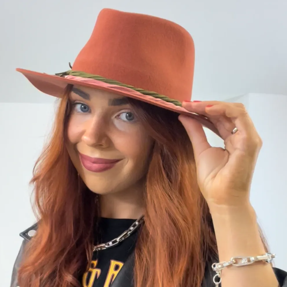 Powder Fedora Deborah Hat - Terracotta
