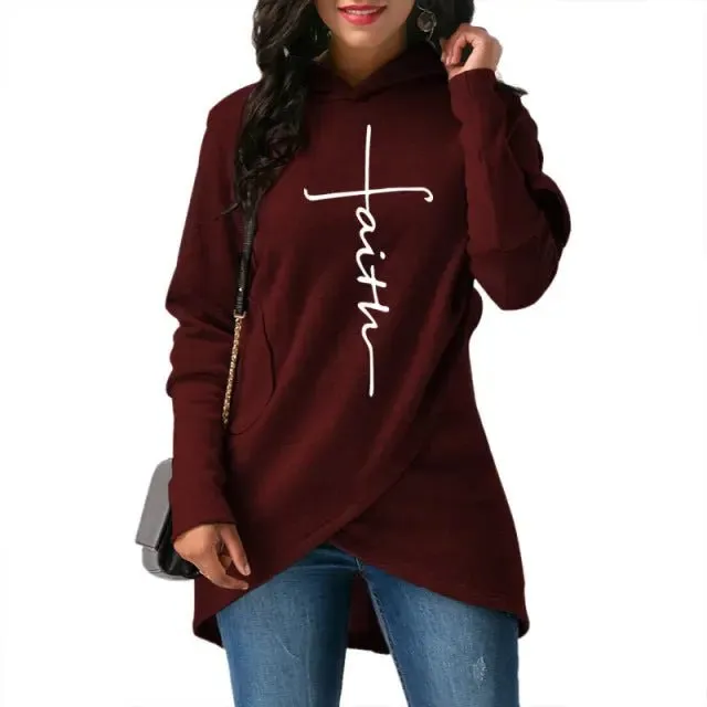 Premium Women’s Faith Inspired Hoodie: Long-Sleeved Pullover Sweatshirt