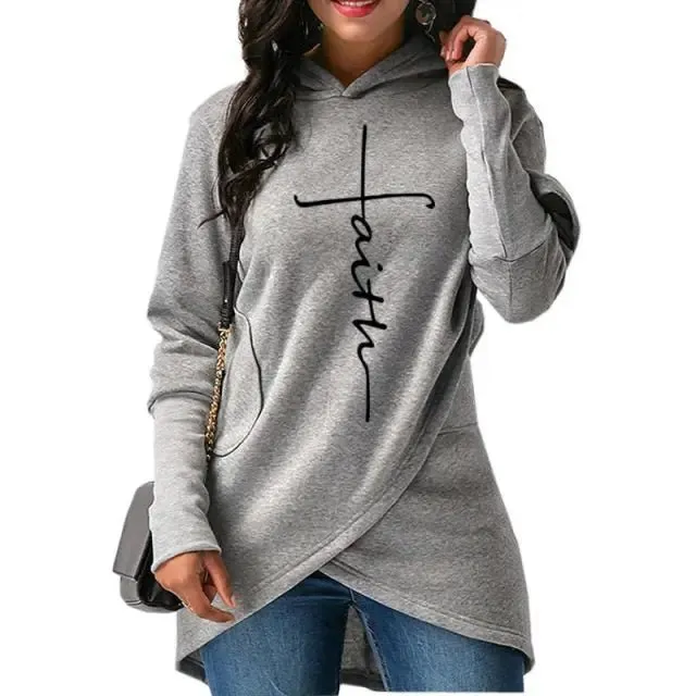 Premium Women’s Faith Inspired Hoodie: Long-Sleeved Pullover Sweatshirt
