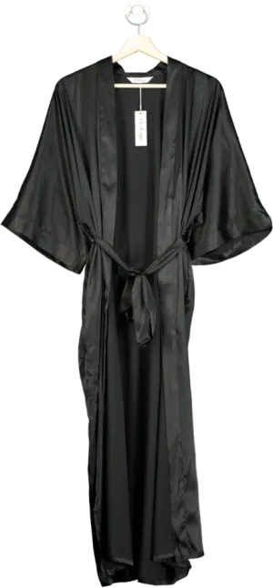 Prodesign Black Satin Kimono Robe One Size