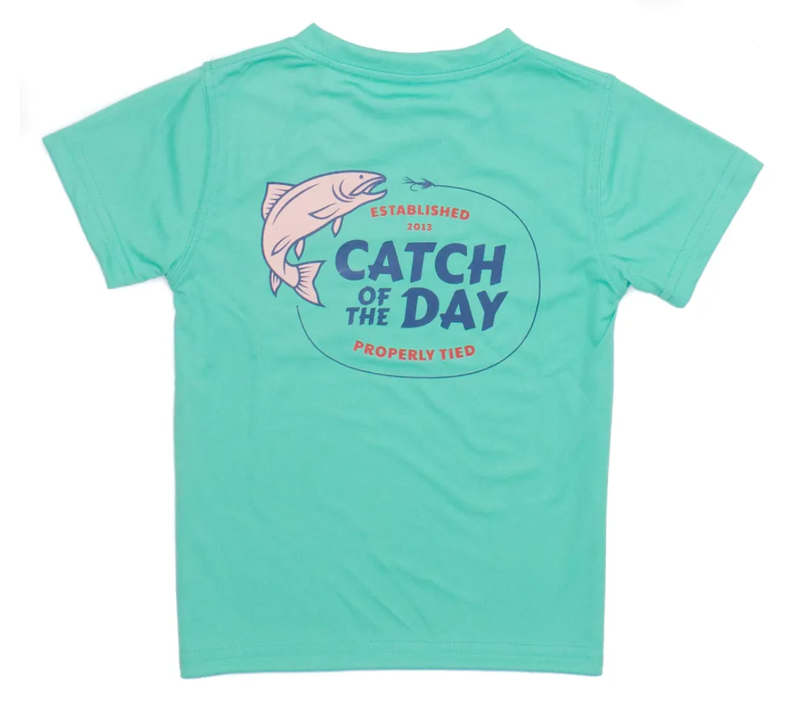 Properly Tied Boys Performance Tee SS Catch of the Day - Soft Green
