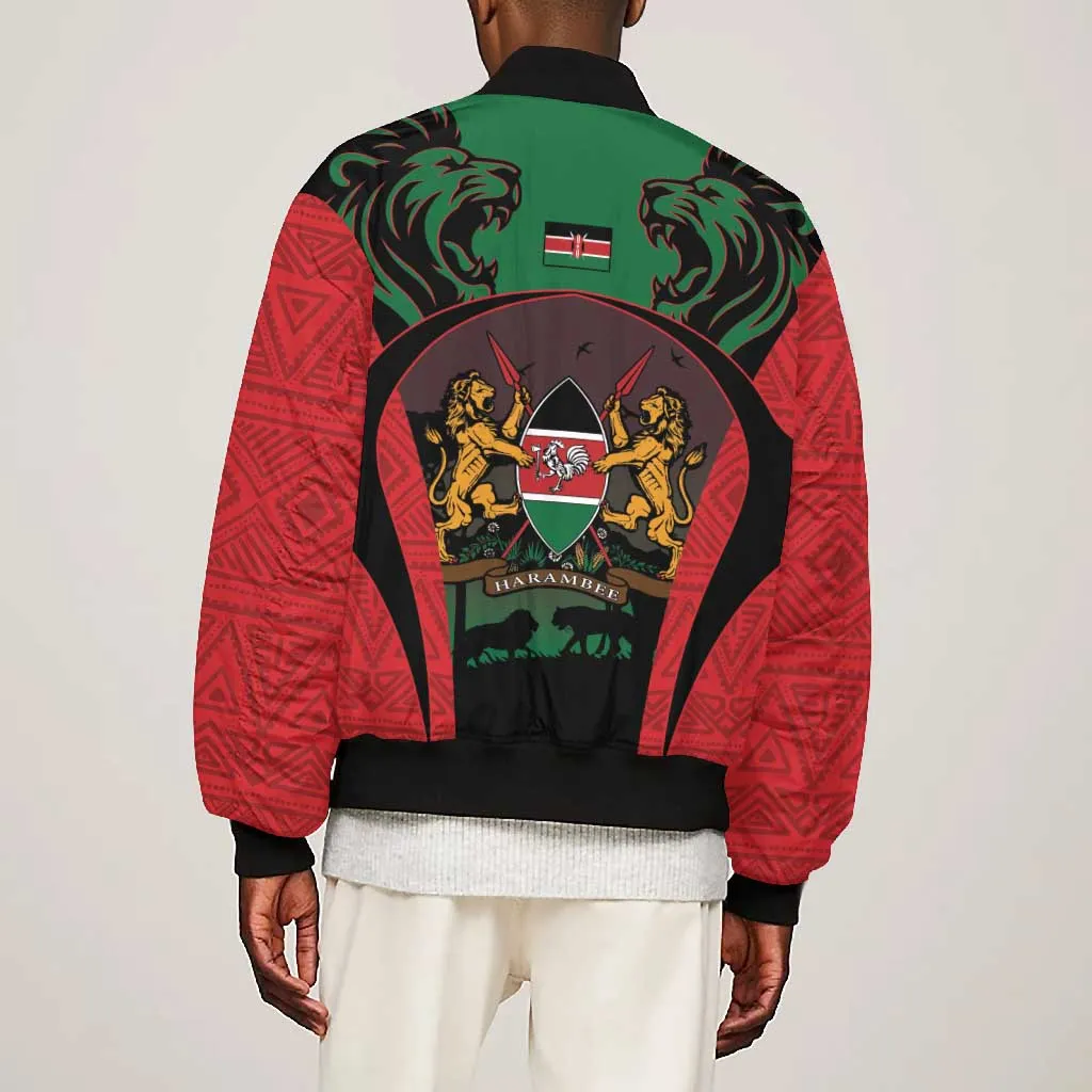Proud Kenya 254 Bomber Jacket Safari Animals - African Pattern LT14