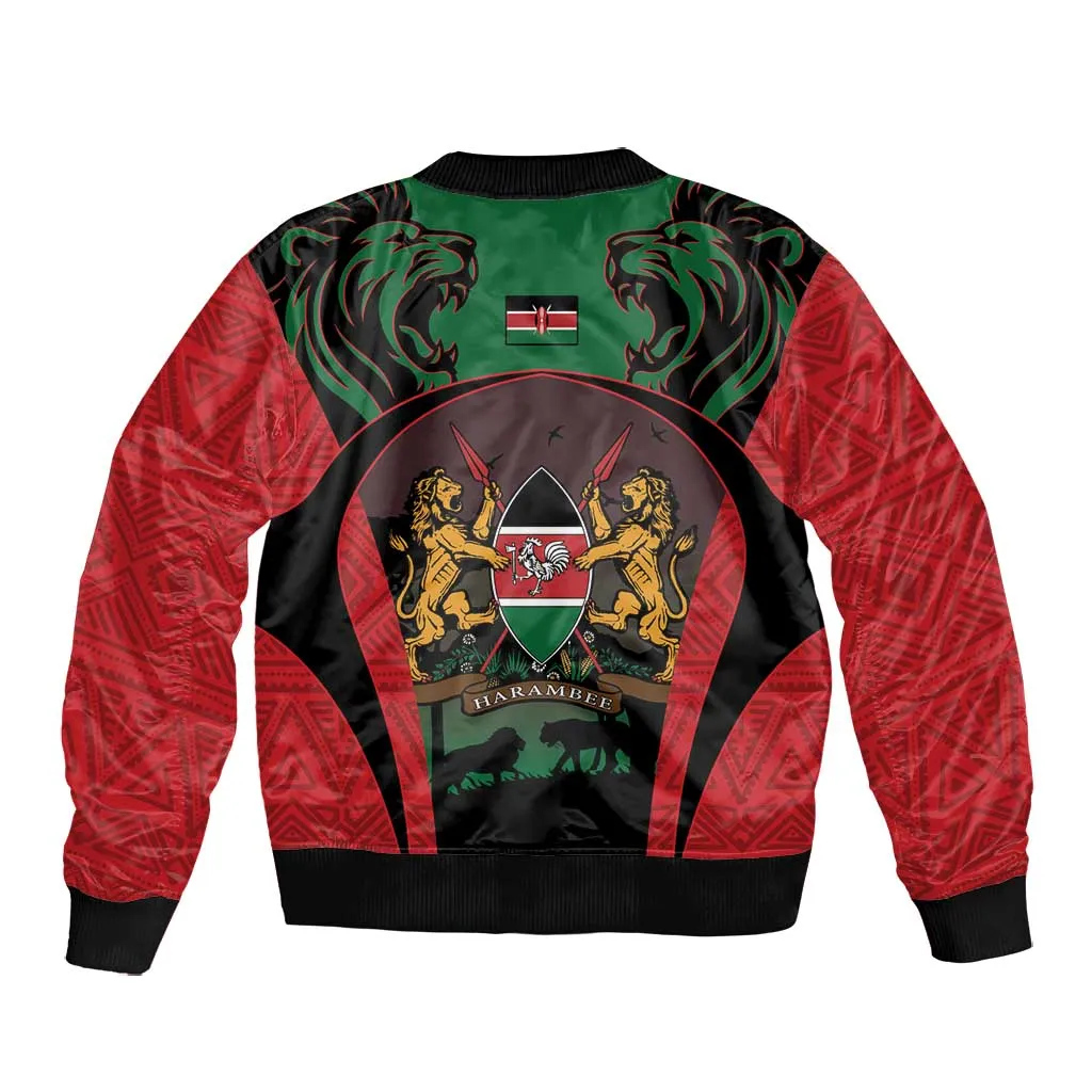 Proud Kenya 254 Bomber Jacket Safari Animals - African Pattern LT14