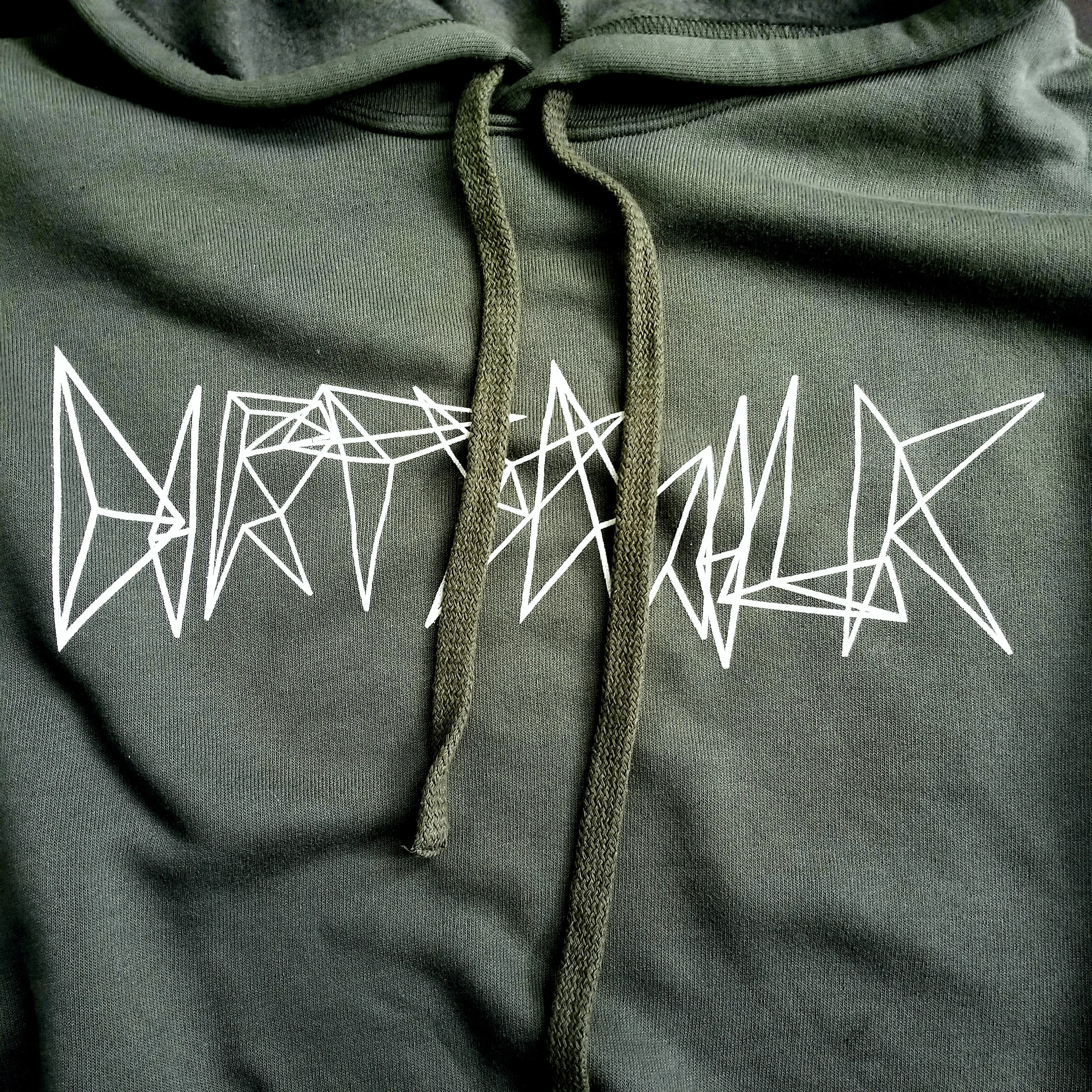 "Dirty" Crop Hooded Sweat Olive