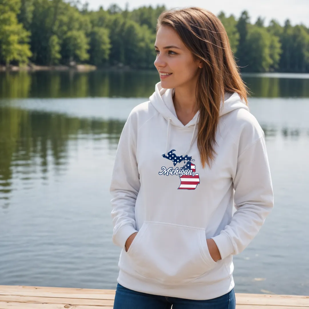"Patriotic Michigan" Relaxed Fit Classic Unisex Hoodie