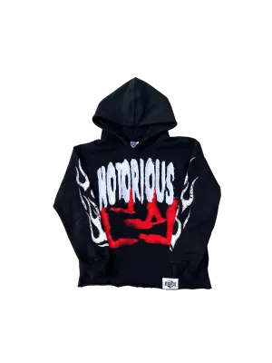 "Rather Be Alone Than Hang With Snakes" Distressed Embroidery Hoodie-Red