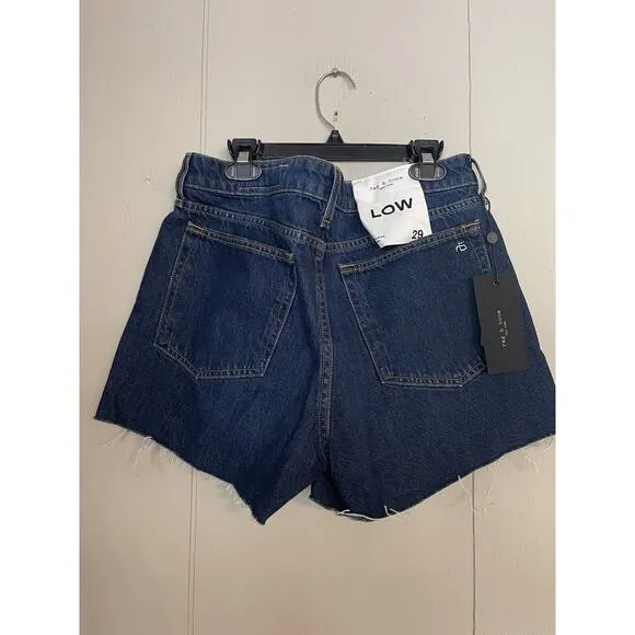 RAG &amp; BONE Dre Low Rise Button Fly Denim Fray Festival Shorts Distressed NWT 29