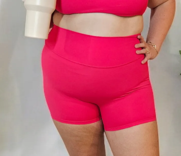 Raspberry Sorbet invisible scrunch booty shorts