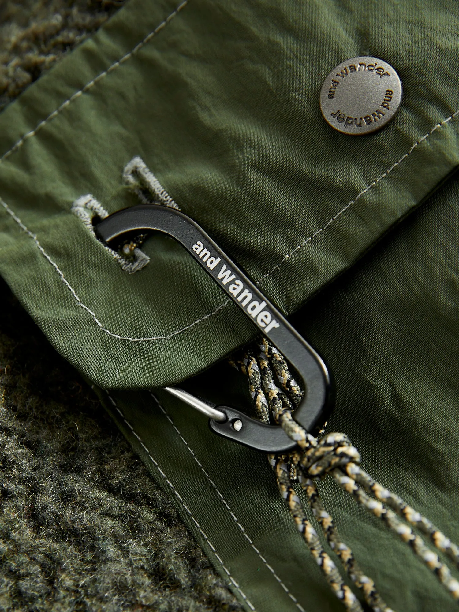 Recycled Wool Jacquard Zip Jacket in Khaki